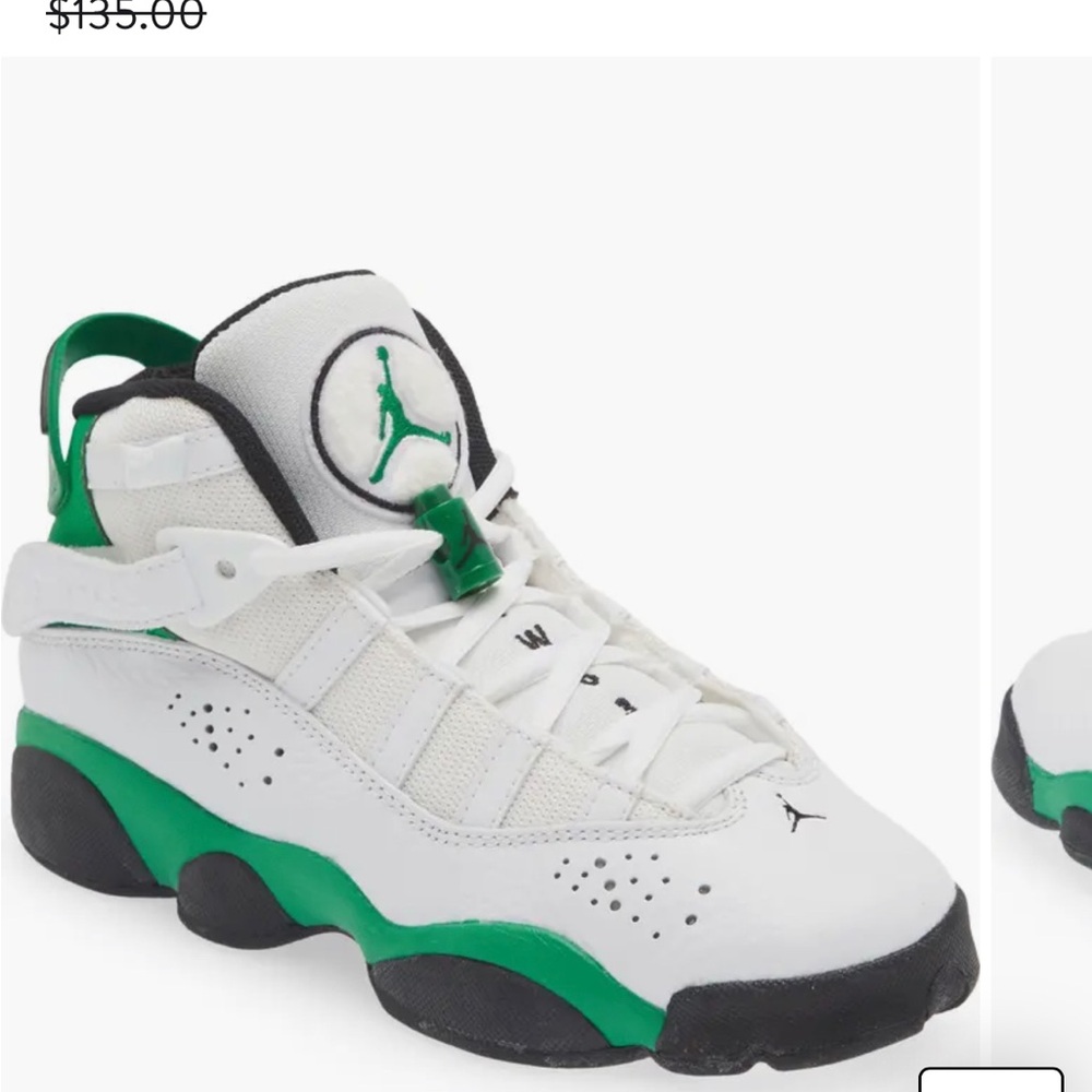 Jordan 6 Rings (Lucky Green/white) kids size 11c NEW
